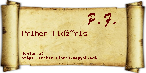 Priher Flóris névjegykártya